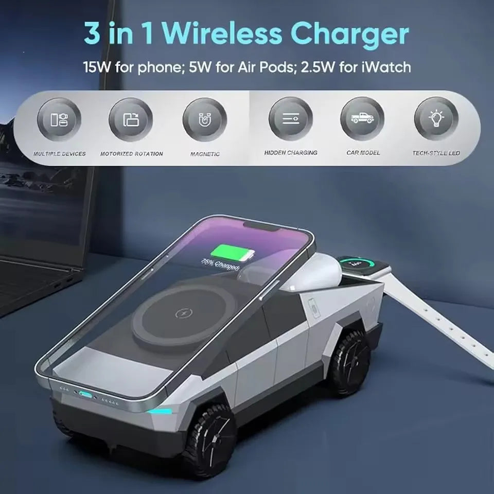 CyberDock™ 3-in-1 Magnetic Wireless Charger